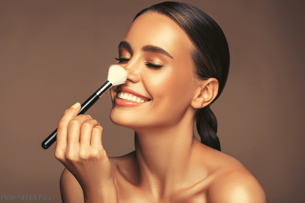 can i wear makeup after microneedling